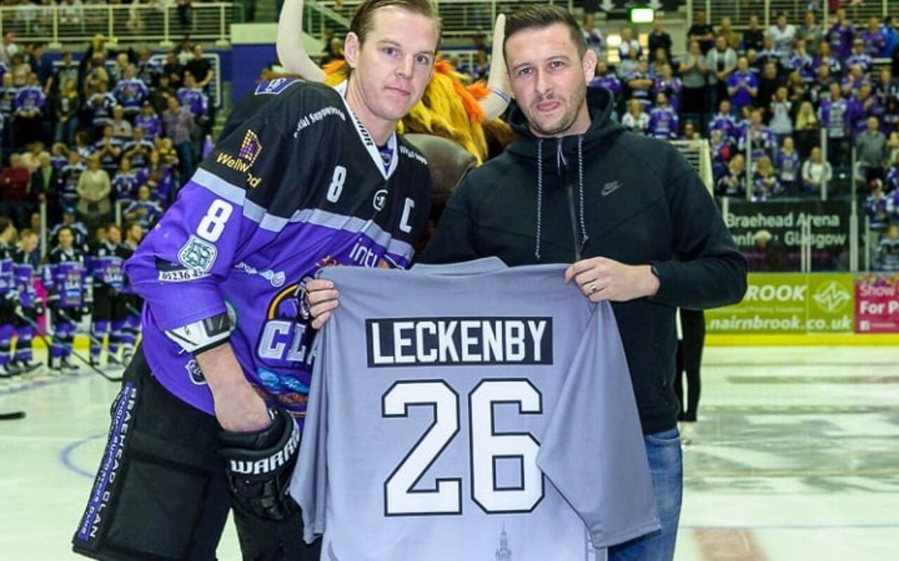 WINNER: William Leckenby presented with HIS Clan warm-up jersey