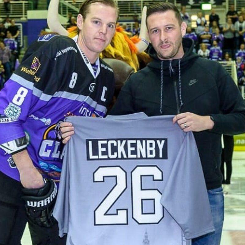 WINNER: William Leckenby presented with HIS Clan warm-up jersey