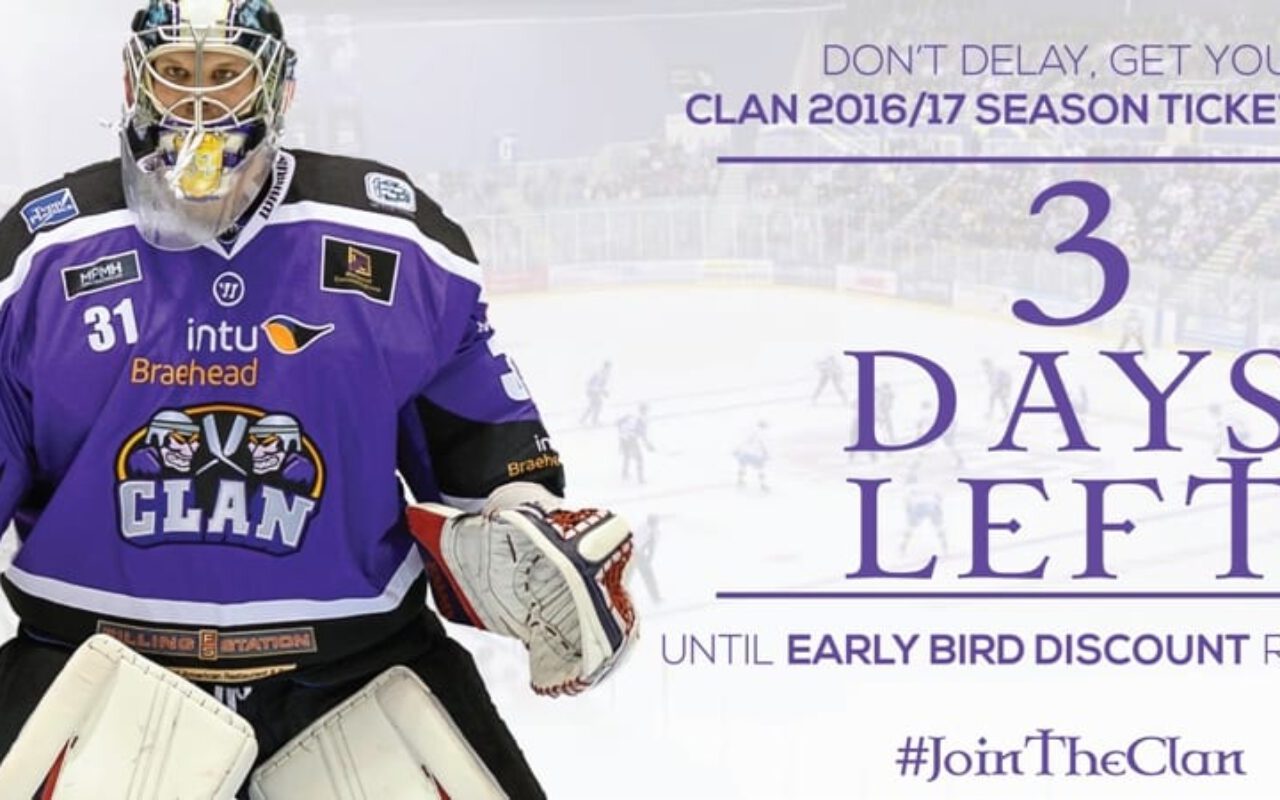 SEASON TICKETS: 3 days of early bird left, Join the Clan TODAY!