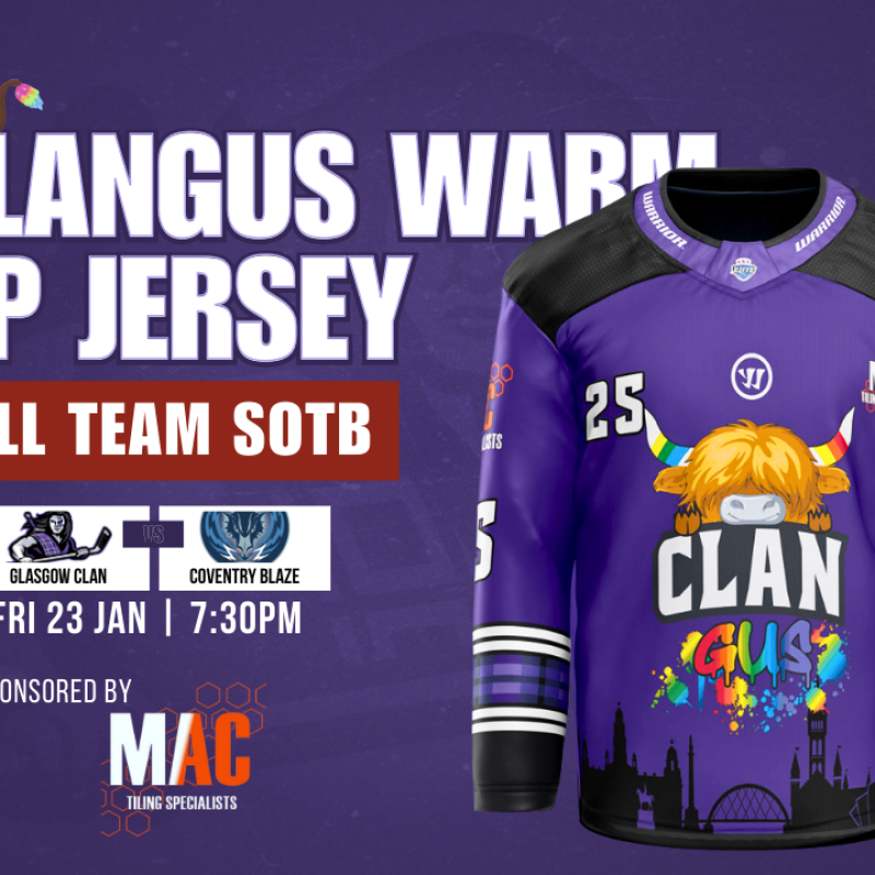 Clangus Takes Centre Ice with Special Warm-Up Jersey for Clangus Game